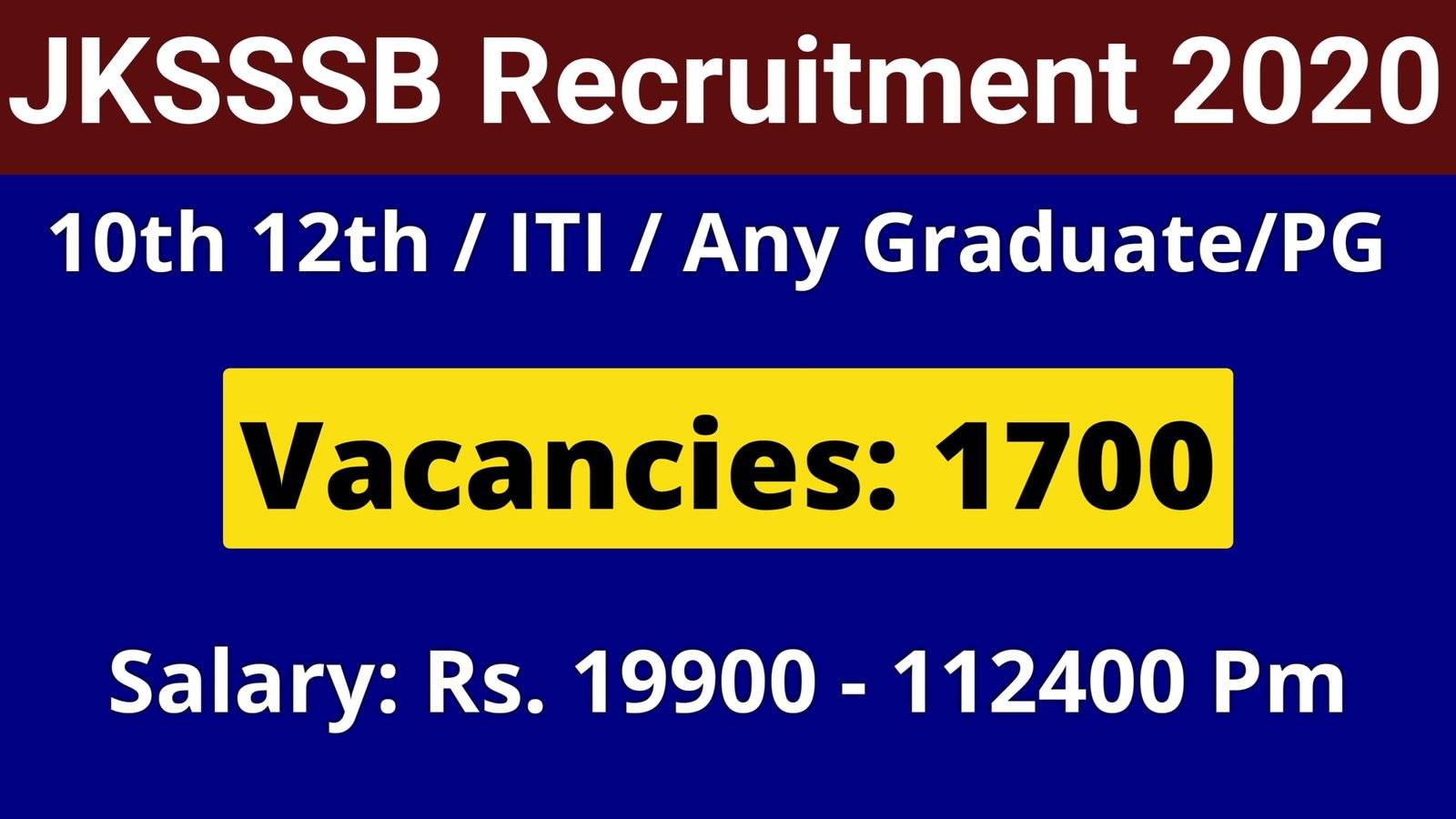 JKSSB Junior Assistant Recruitment 2021