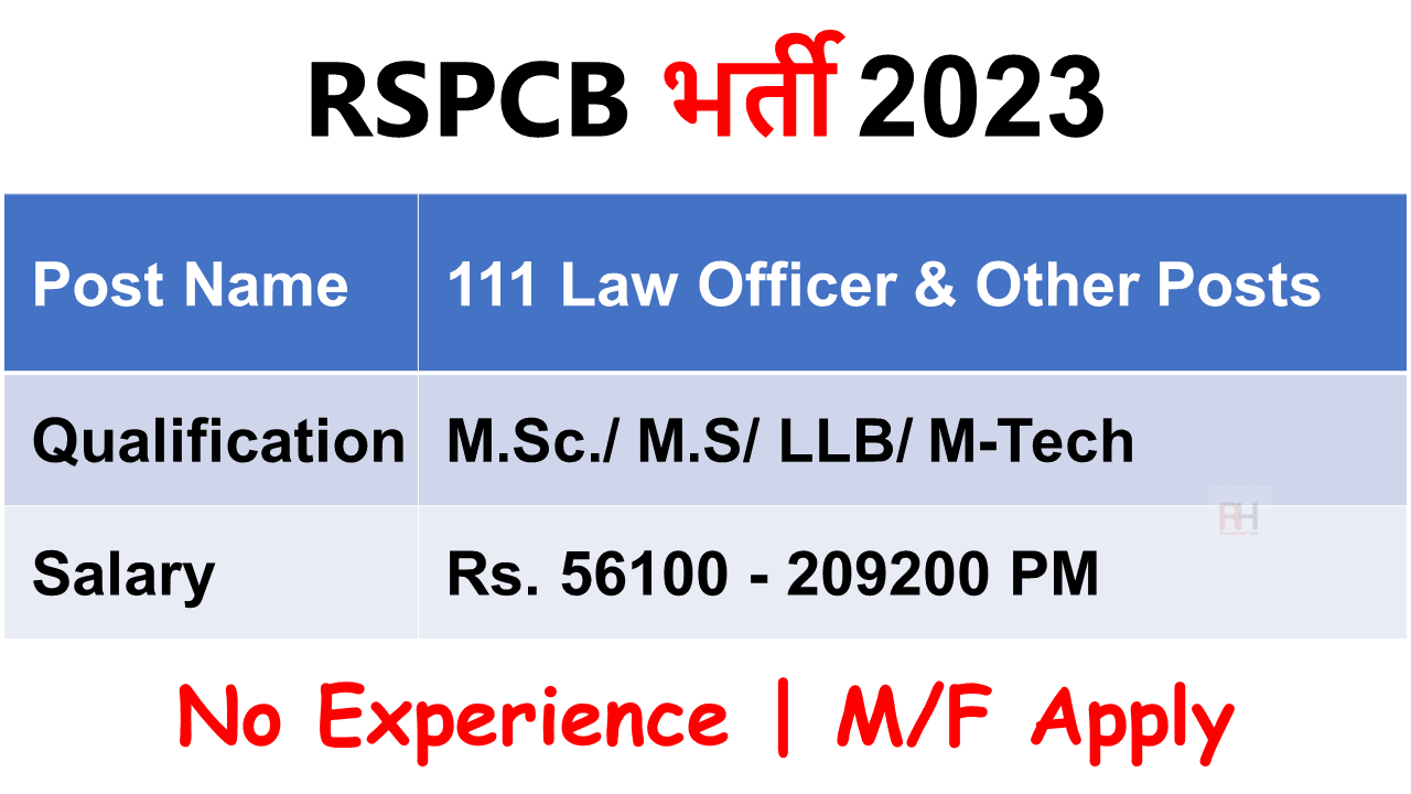 RSPCB Recruitment 2023