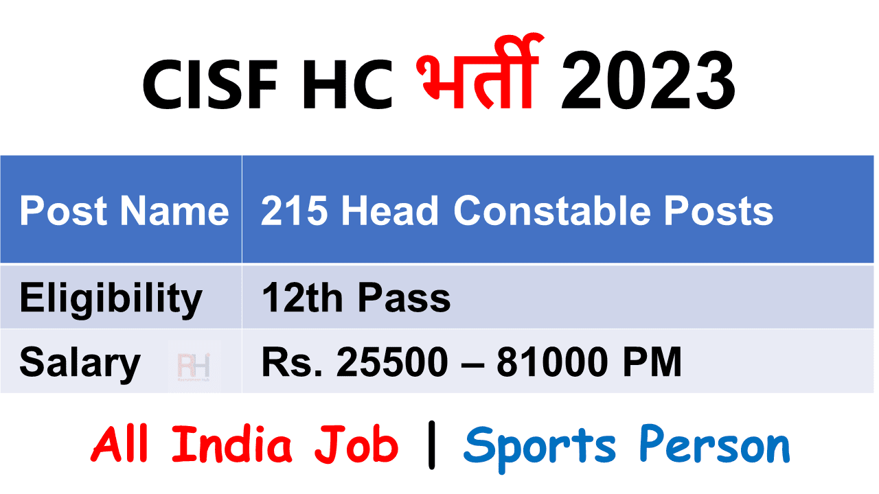 CISF HC Recruitment 2023