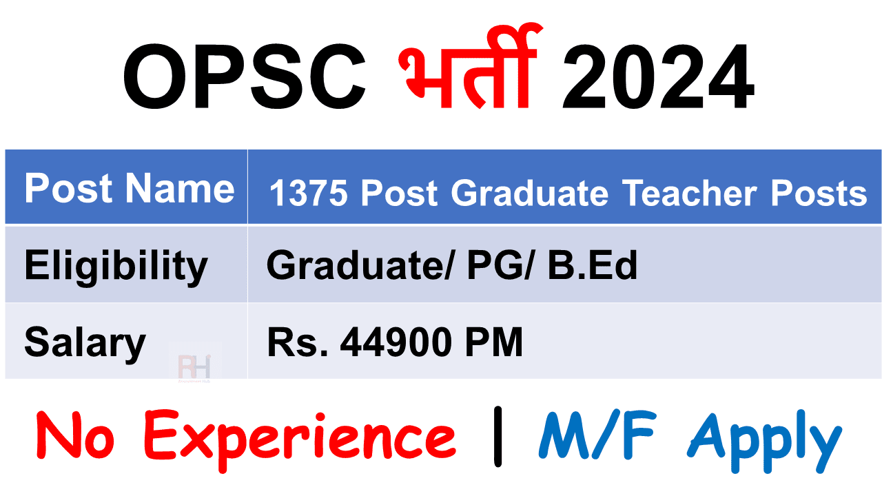 OPSC PGT Recruitment 2024