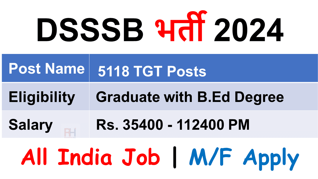 DSSSB TGT Recruitment 2024