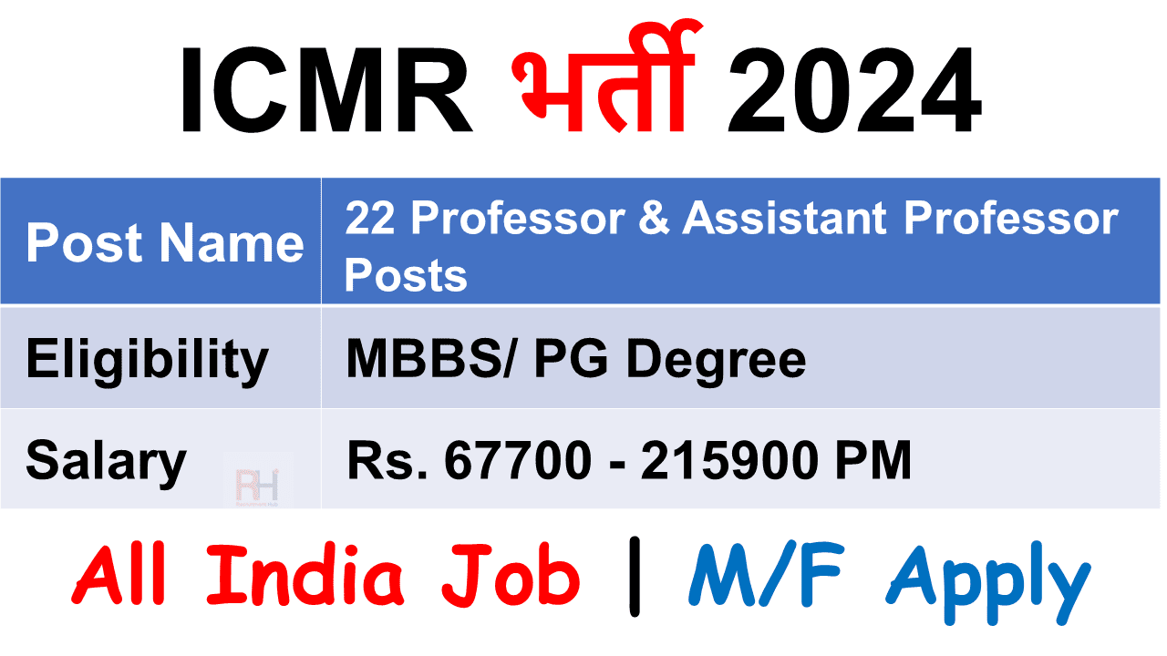 ICMR Recruitment 2024