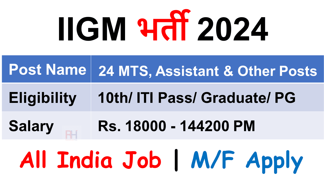 IIGM Recruitment 2024