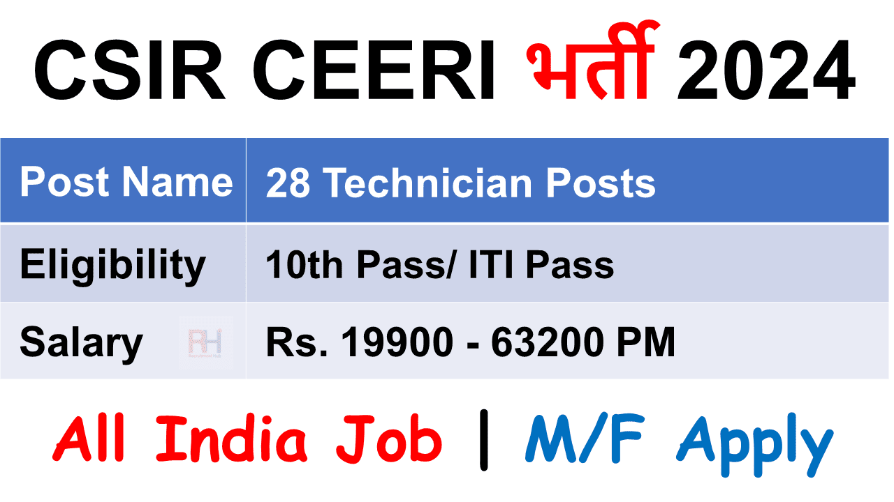 CSIR CEERI Technician Recruitment 2024
