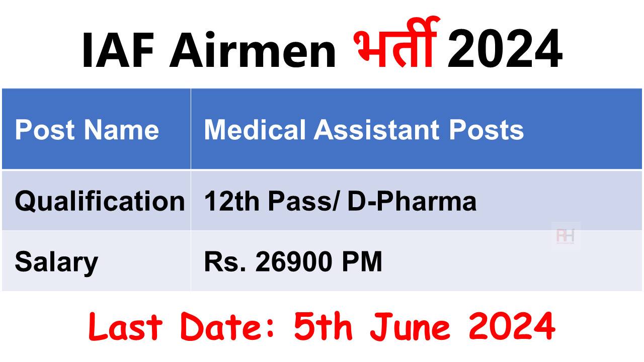IAF Airmen Group Y Medical Assistant Recruitment 2024