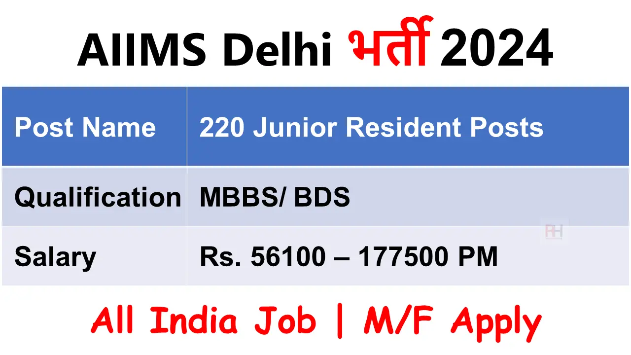 AIIMS Delhi Recruitment 2024