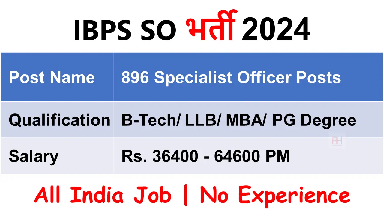 IBPS SO 2024 Notification