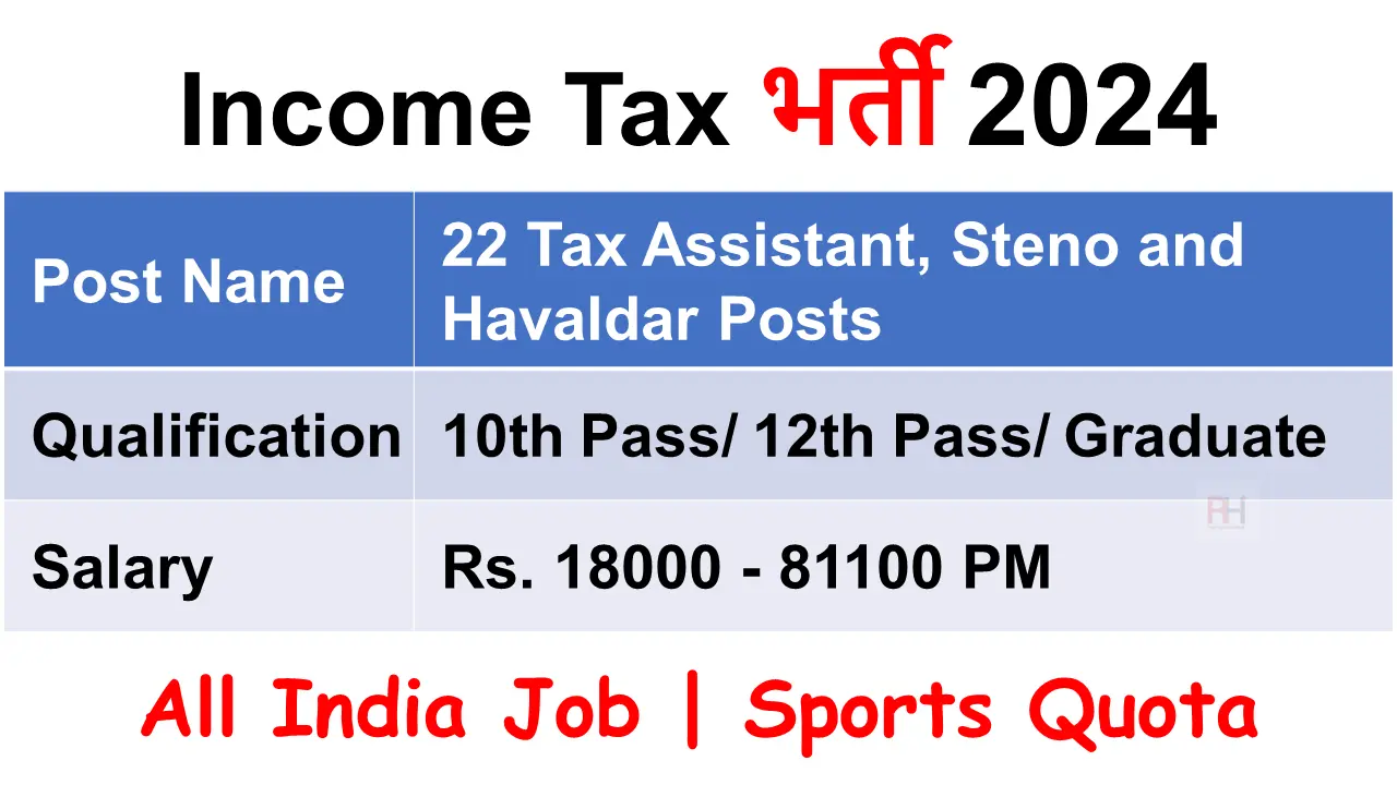 Income Tax Recruitment 2024