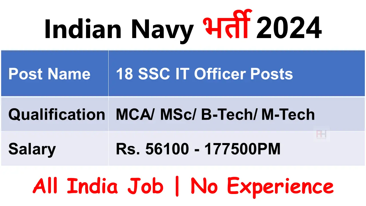 Indian Navy SSC IT Officer Recruitment 2024