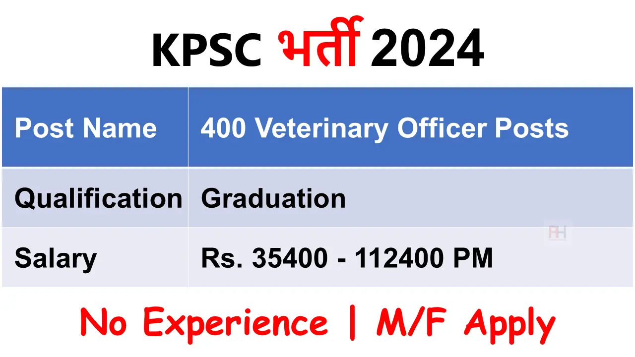 KPSC Veterinary Officer Recruitment 2024