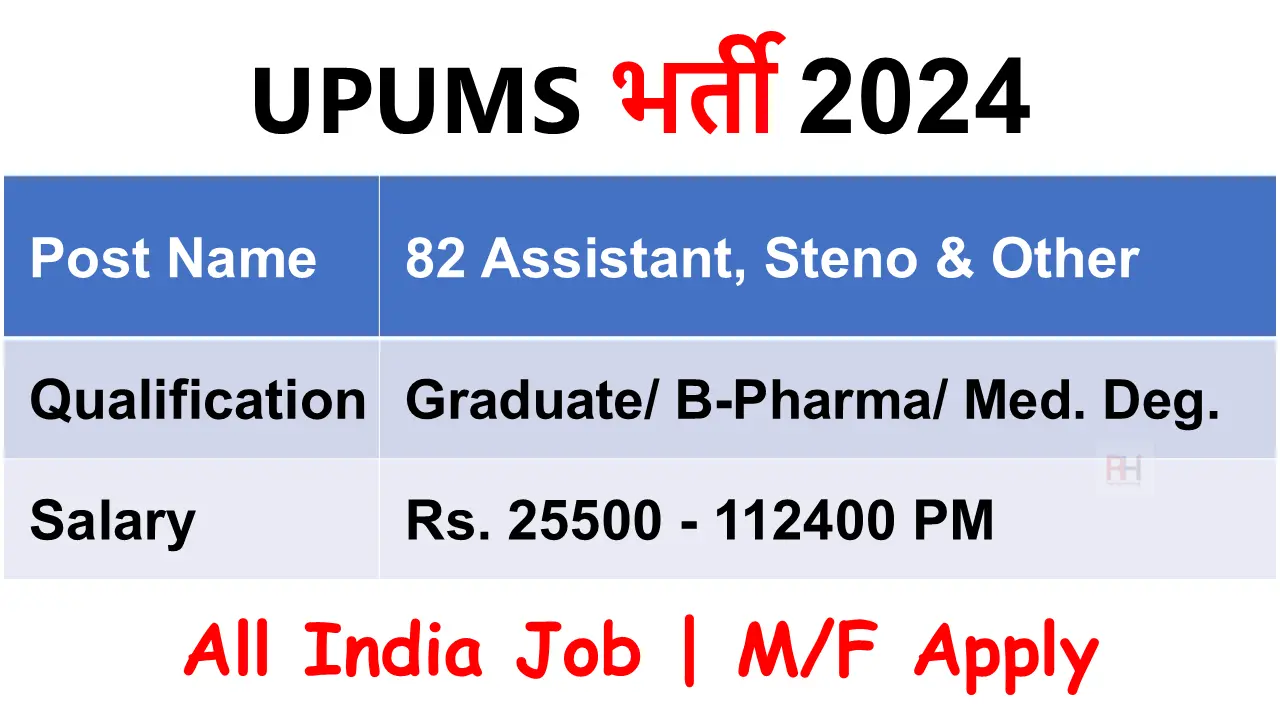 UPUMS Etawah Recruitment 2024