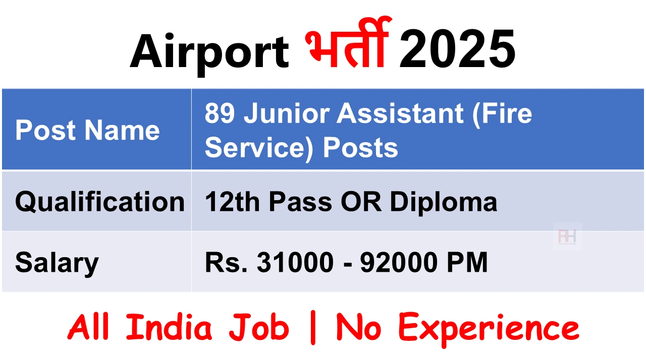 AAI Junior Assistant Fire Services Recruitment 2025