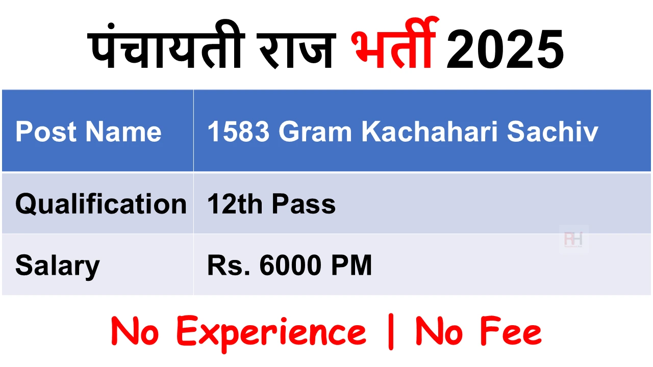 Bihar Gram Kachahari Sachiv Recruitment 2025