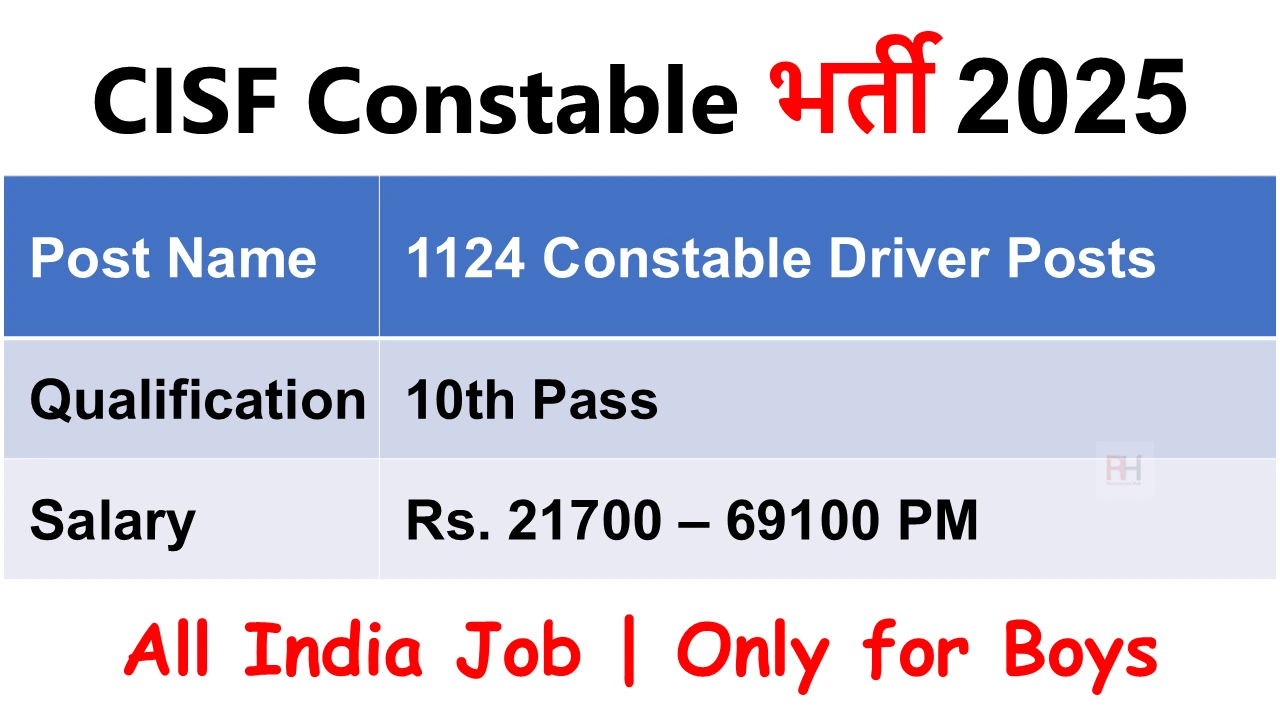 CISF Driver Recruitment 2025