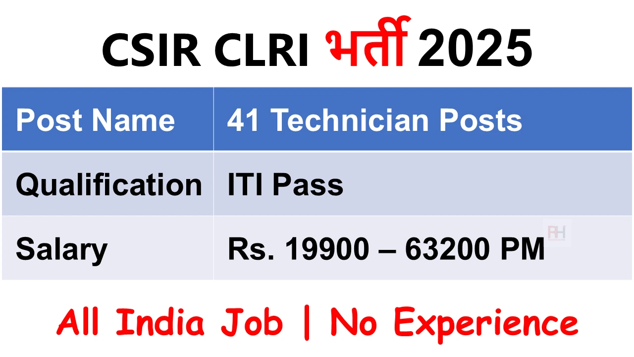 CSIR CLRI Technician Recruitment 2025