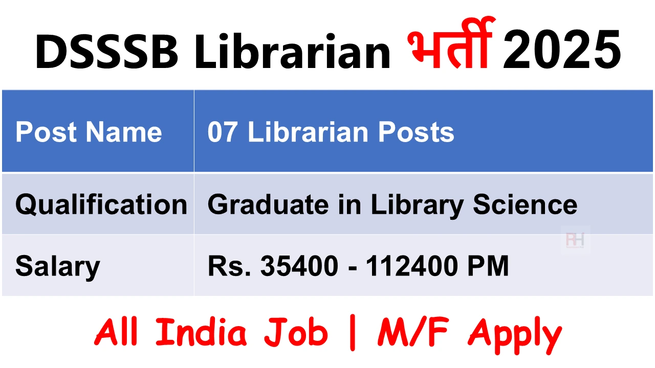 DSSSB Librarian Recruitment 2025