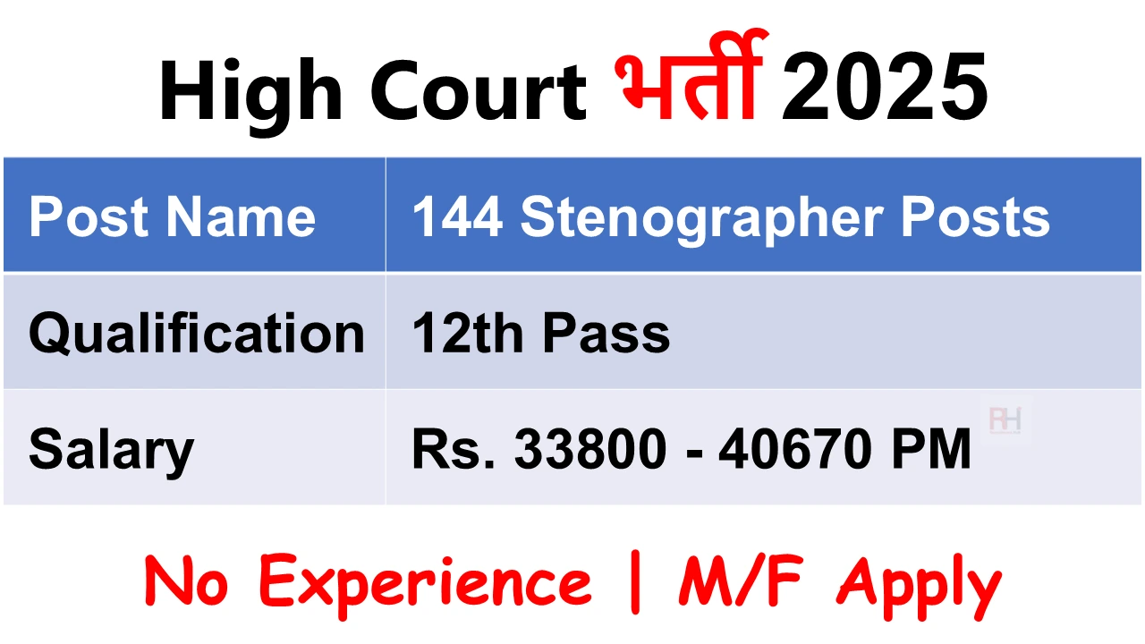 Rajasthan High Court Stenographer Recruitment 2025
