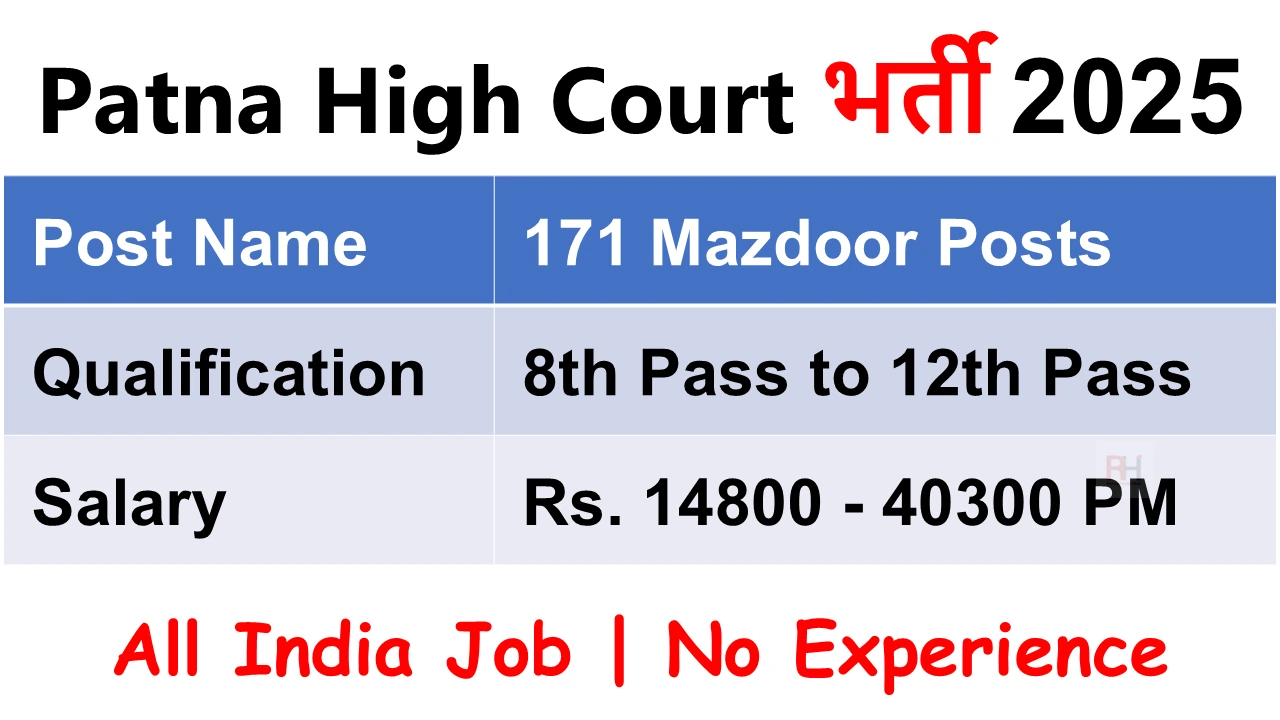 Patna High Court Mazdoor Recruitment 2025