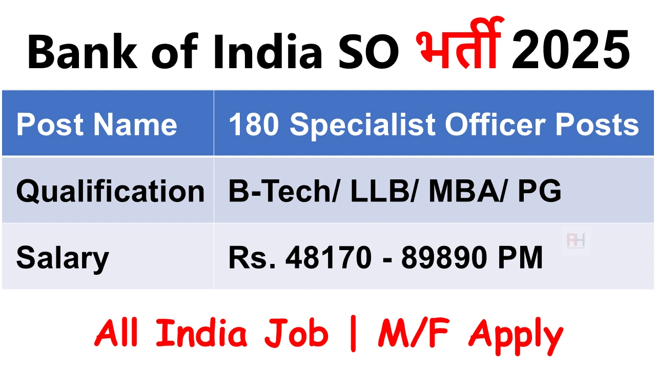BOI Specialist Officer Recruitment 2025