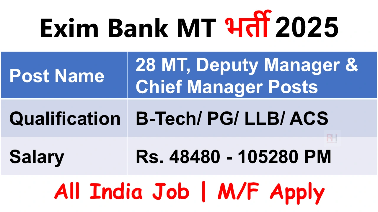 Exim Bank MT Recruitment 2025