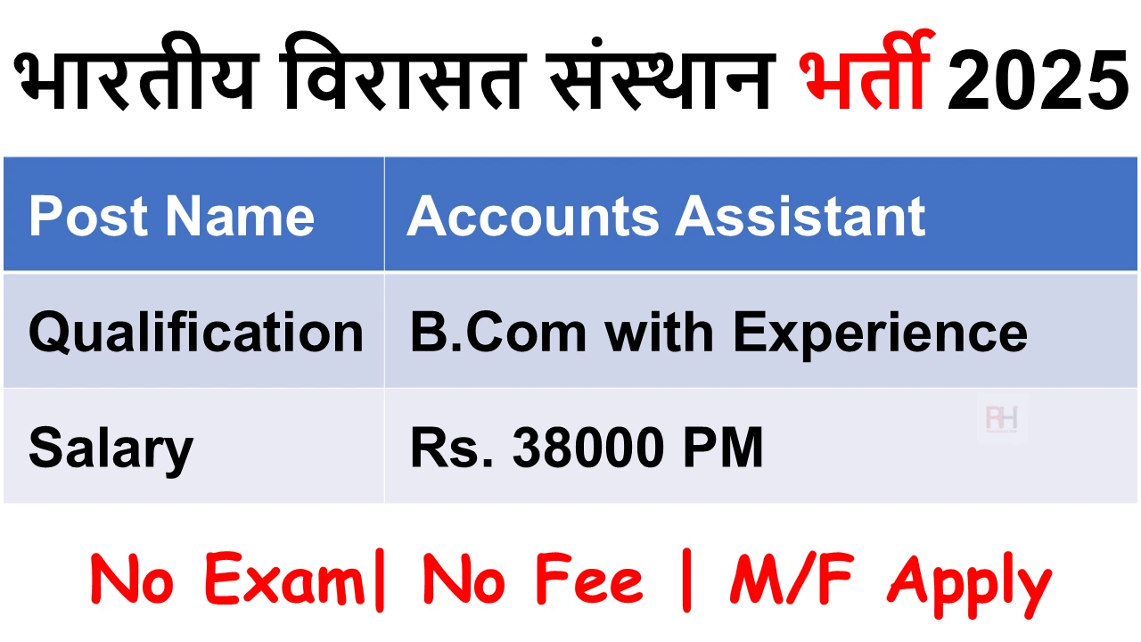 Indian Institute of Heritage Recruitment 2025
