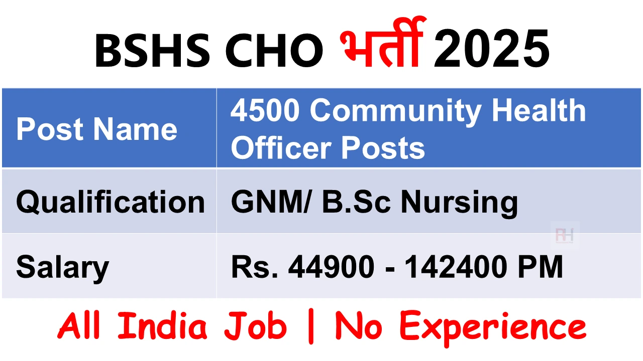 BSHS CHO Recruitment 2025
