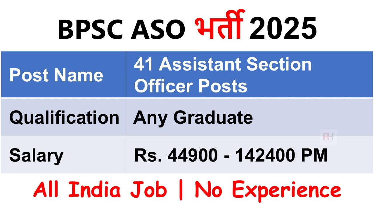 BPSC Assistant Section Officer Recruitment 2025